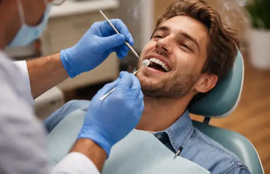 at a dentist's after smoking weed